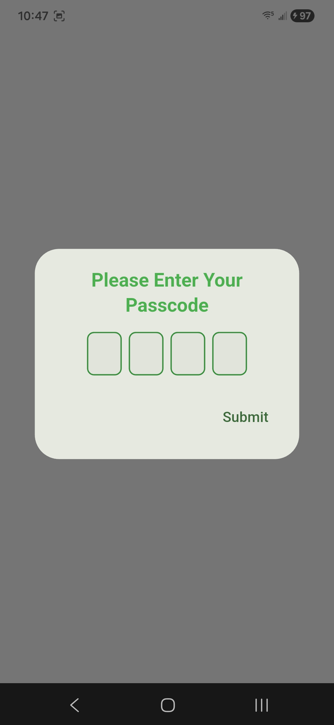Security Settings Screenshot